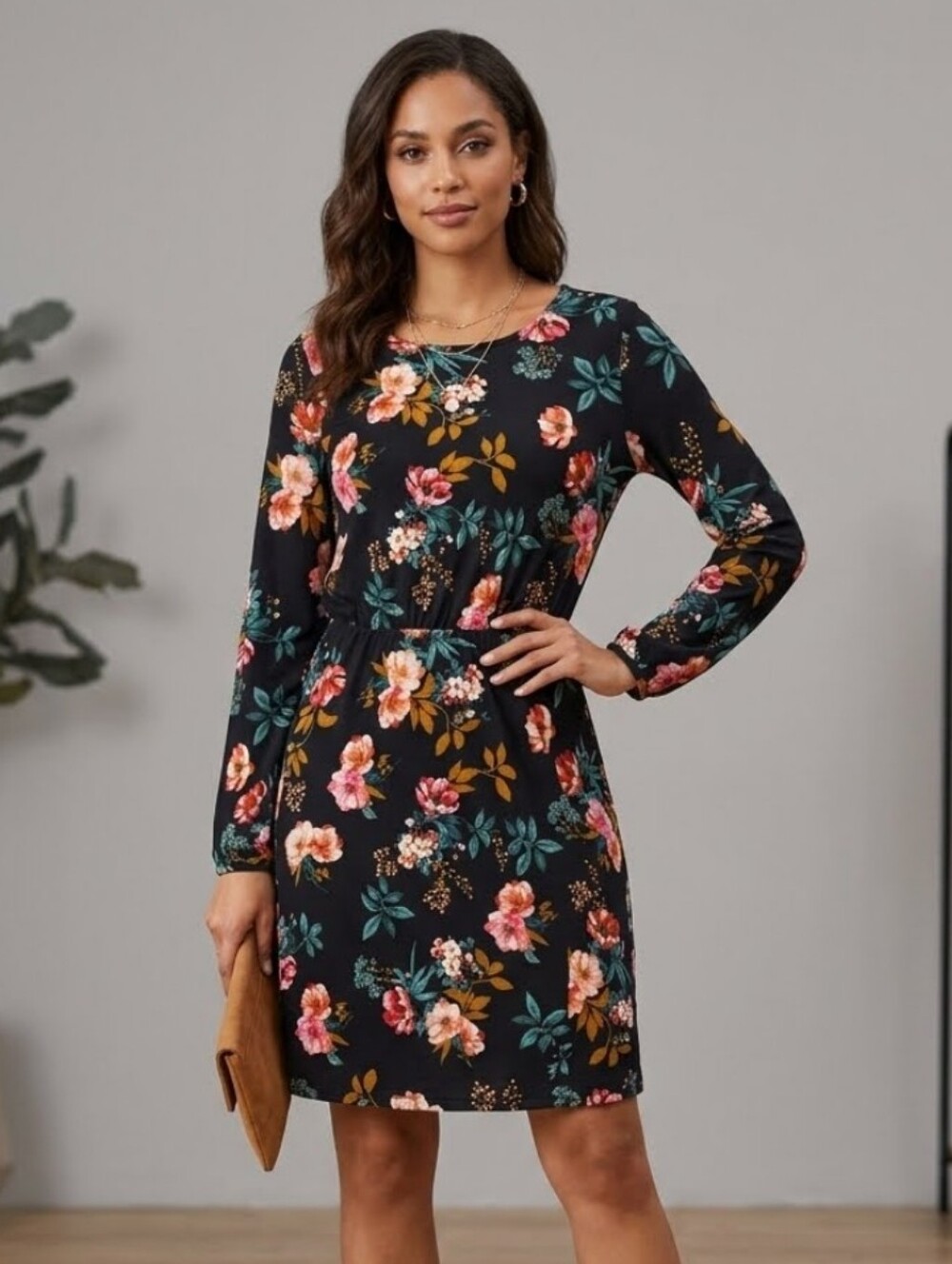 LOFT Floral Bar Back Flare Dress